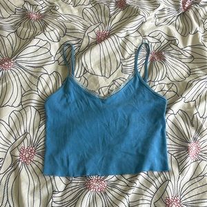 Blue brandy Melville small top with light blue lace on the top. Size S.
